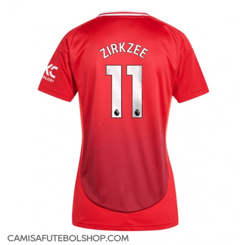 Camisa de time de futebol Manchester United Joshua Zirkzee #11 Replicas 1º Equipamento Feminina 2024-25 Manga Curta